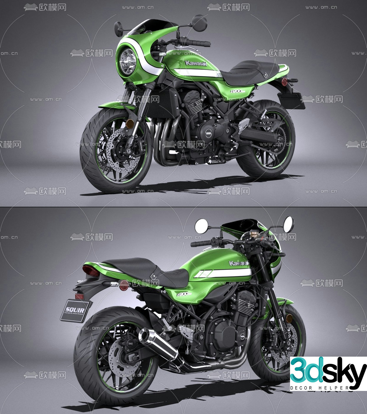 Modern Kawasaki motorcycle 3d model