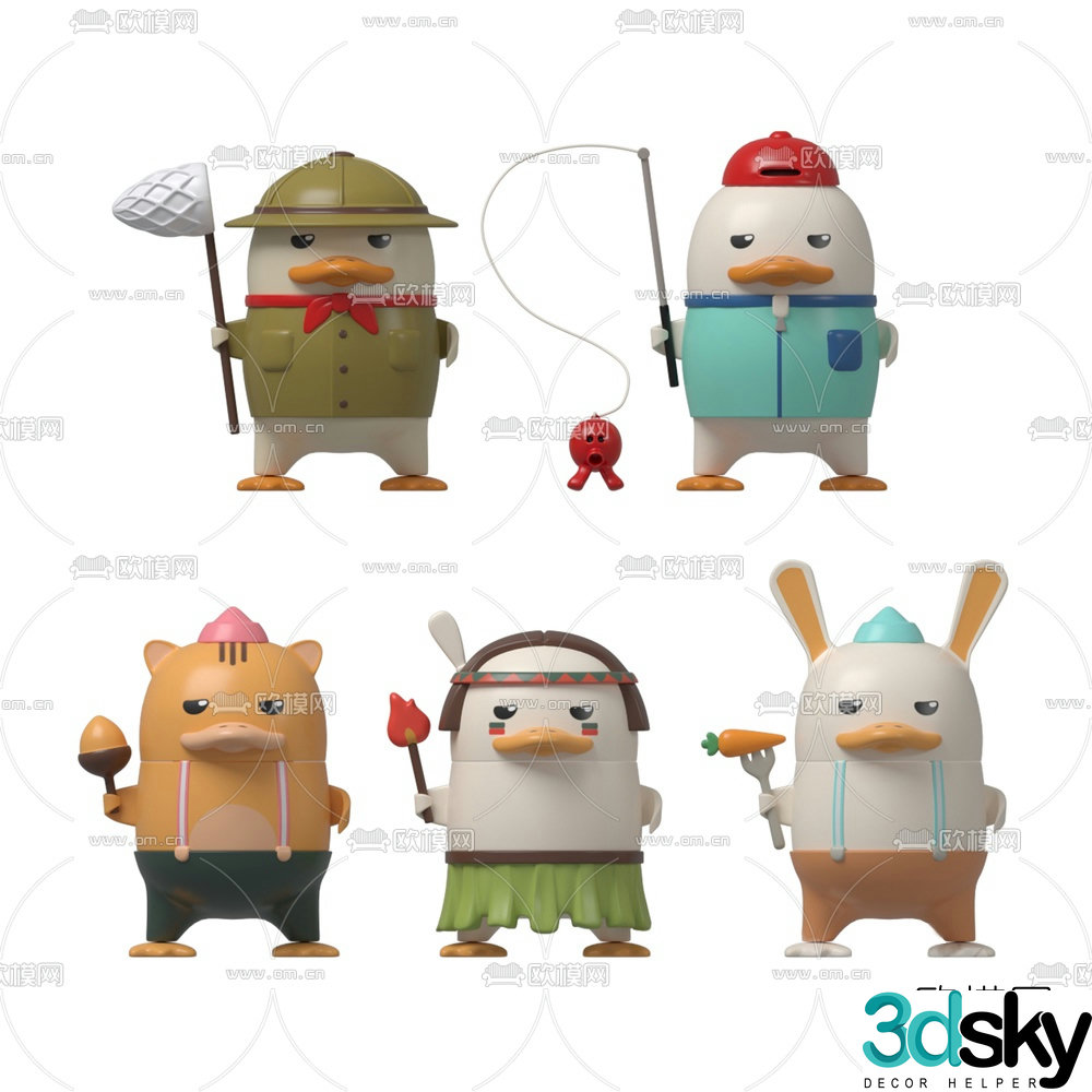 Modern children’s figurine doll 3d model