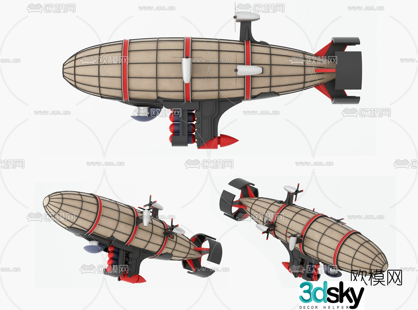 Modern Kirov airship toy 3d model