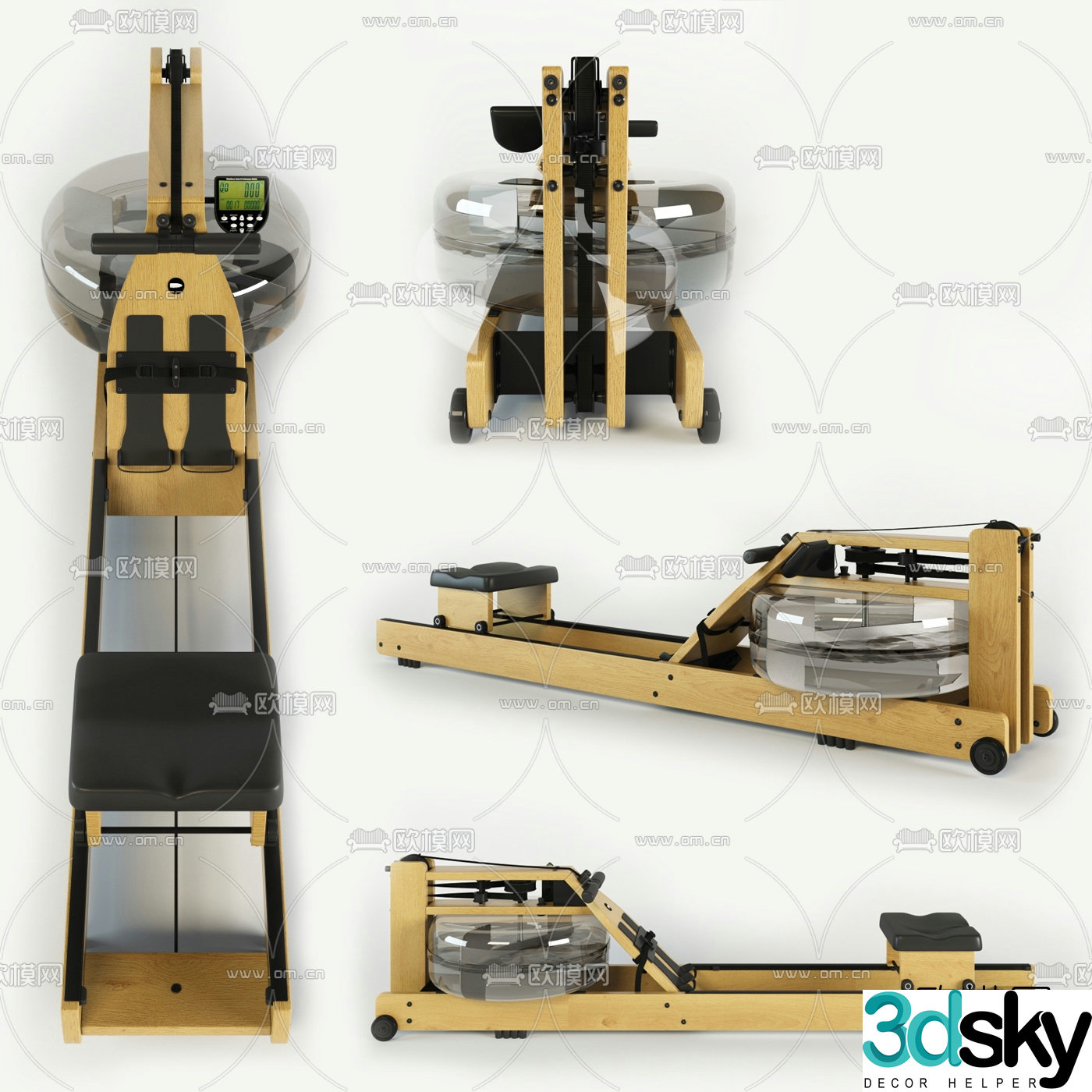 Modern stretching exercise fitness equipment 3d model
