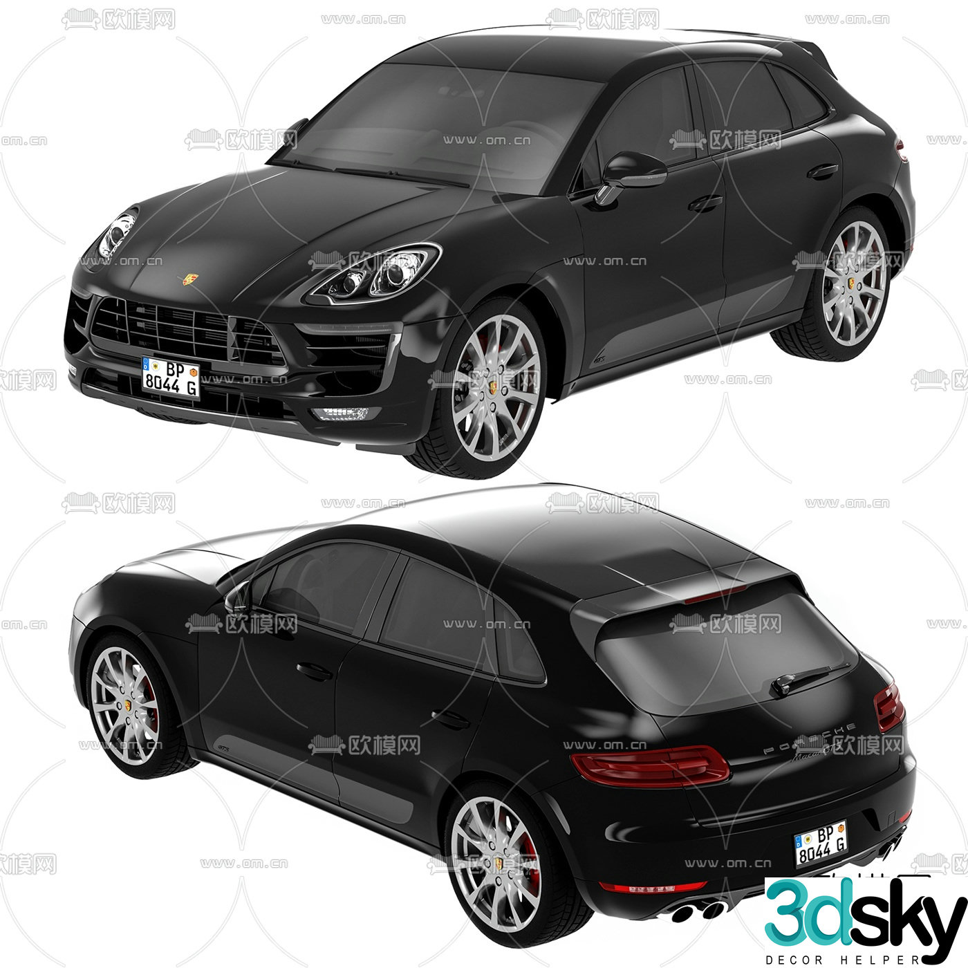 modern porsche car 3d model