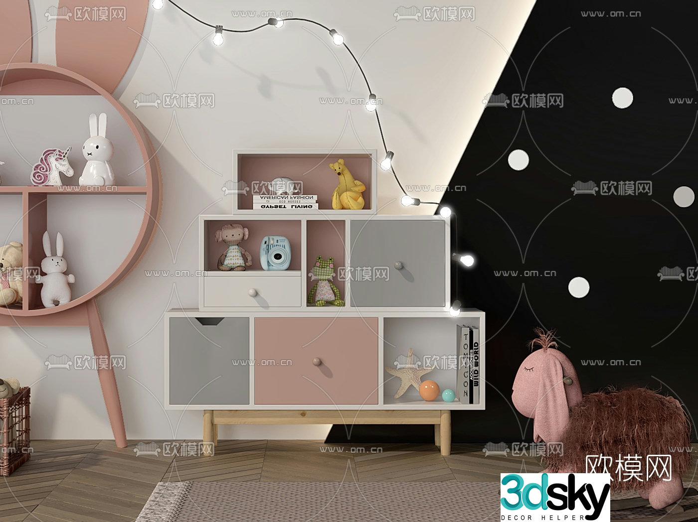 Modern children’s decorative cabinet toys 3d model