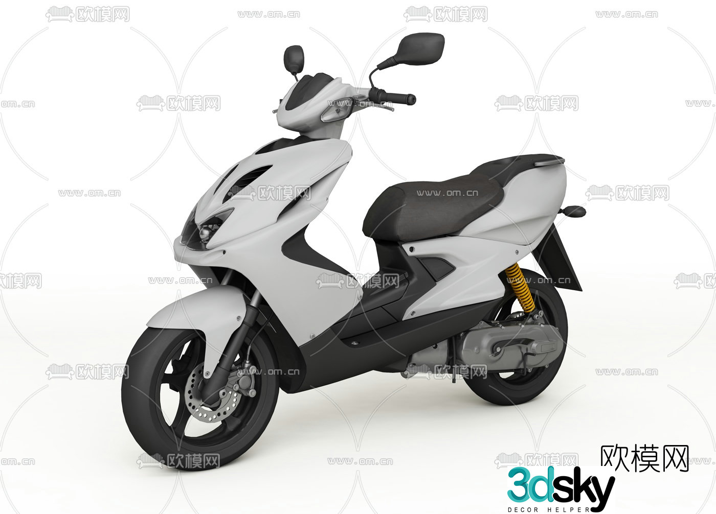 Modern women's scooter 3d model