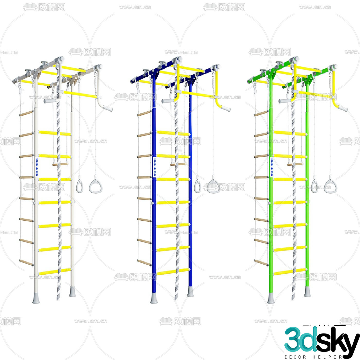 Modern children's climbing ladder equipment 3d model