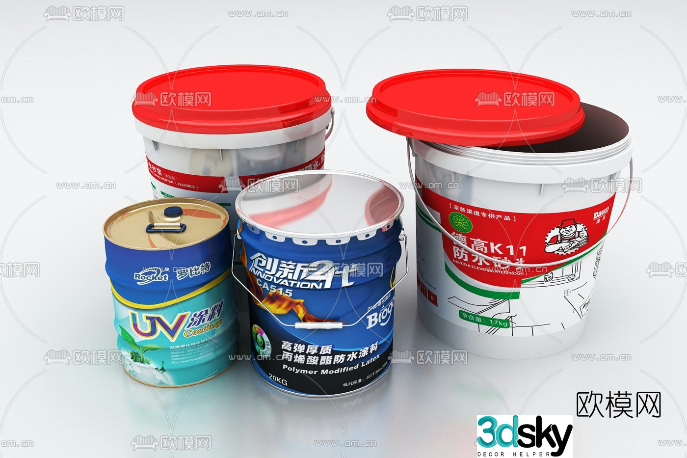 Modern paint bucket paint bucket 3d model