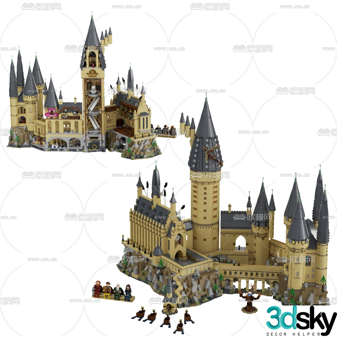 Modern magic castle toy 3d model