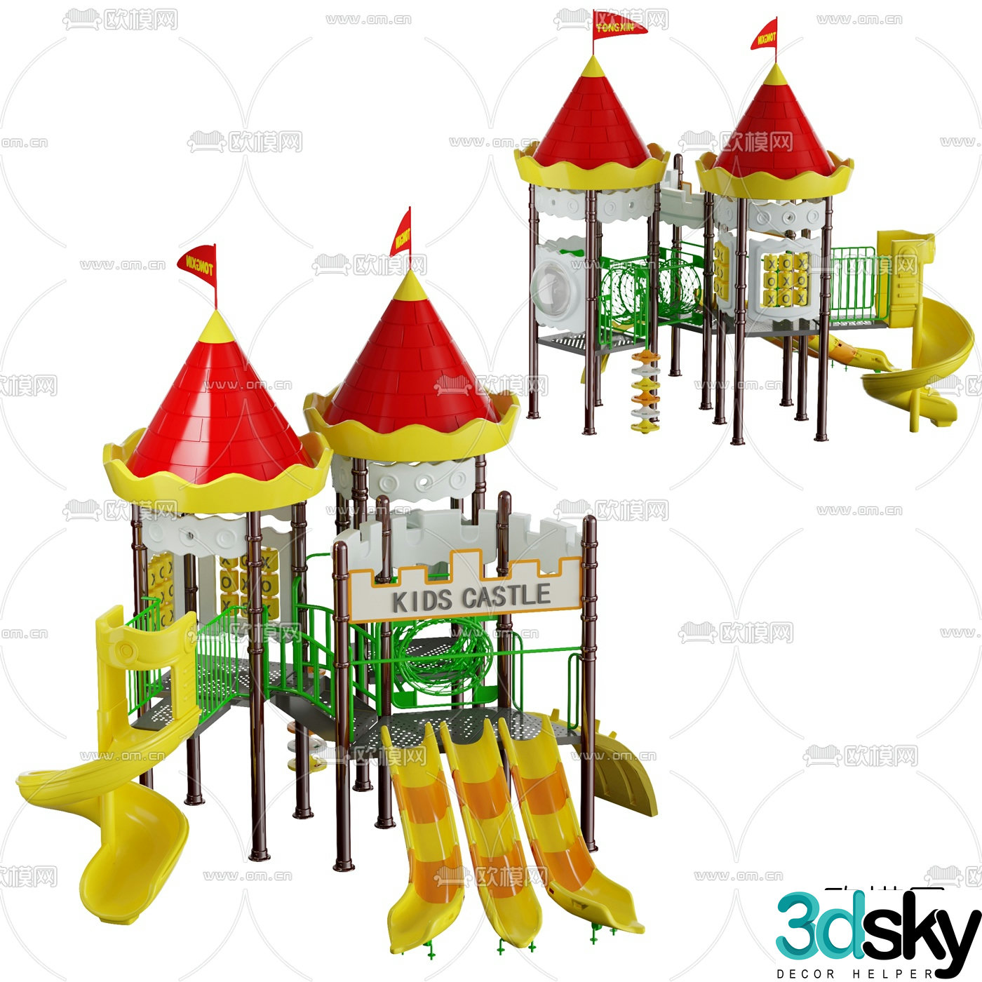Modern children's slide ride 3d model