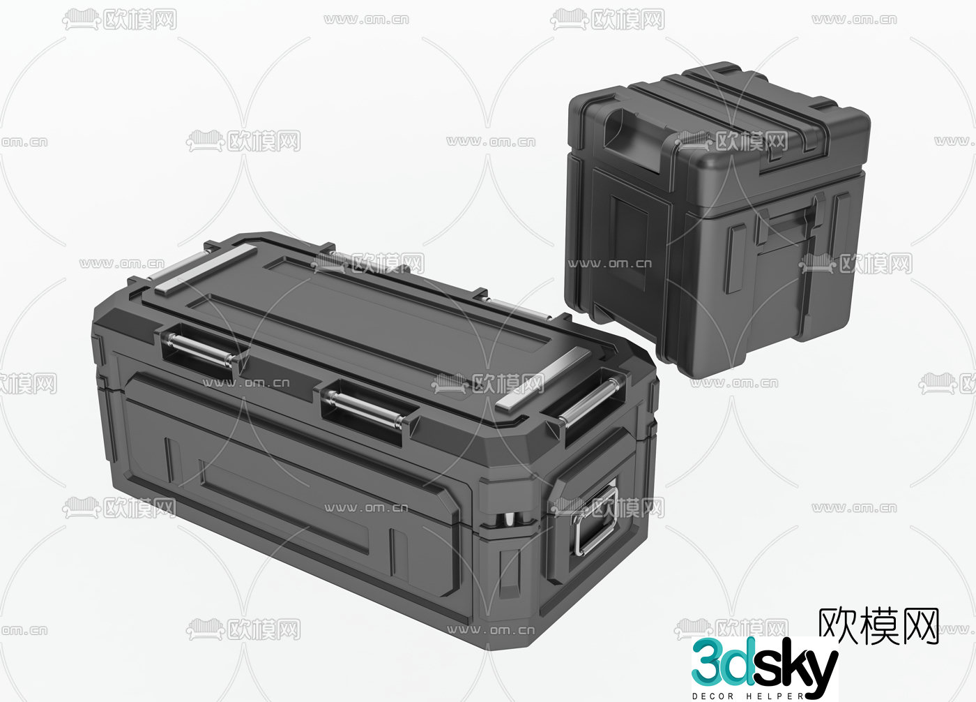 Modern metal storage equipment box 3d model