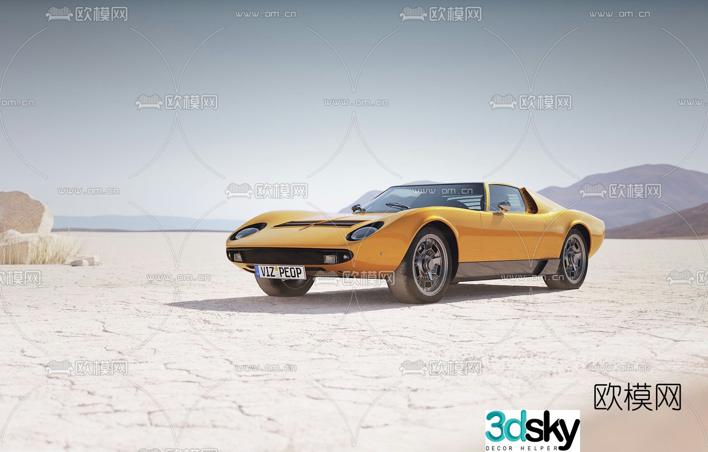 Modern two-seater sports car 3d model