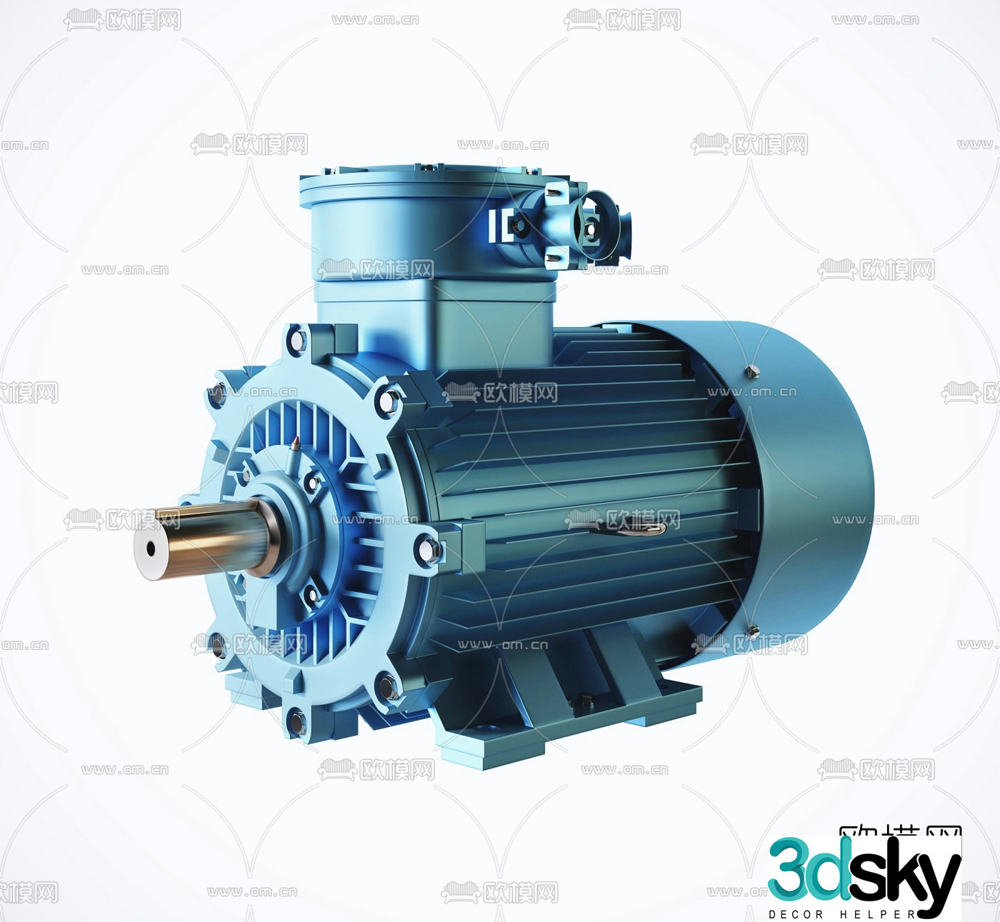Modern motor engine 3d model