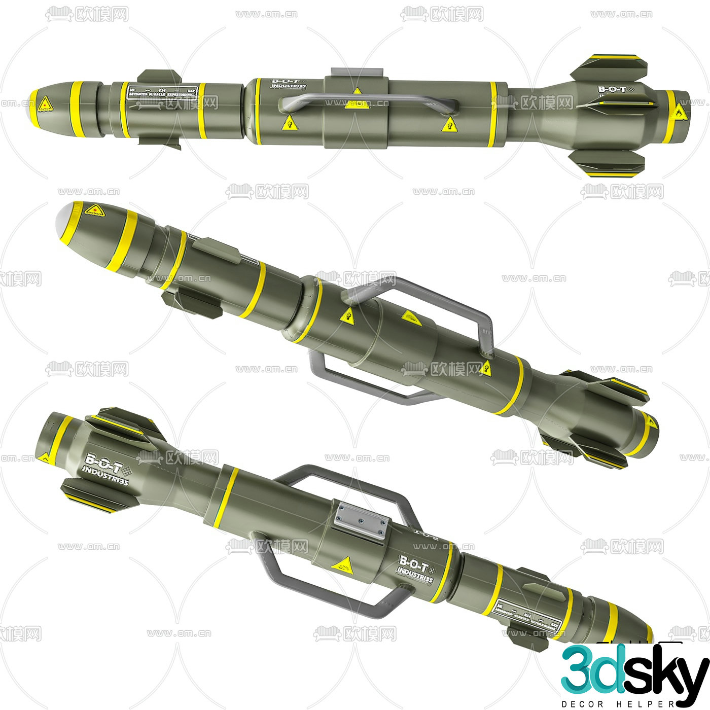 Modern Tomahawk cruise missile 3d model