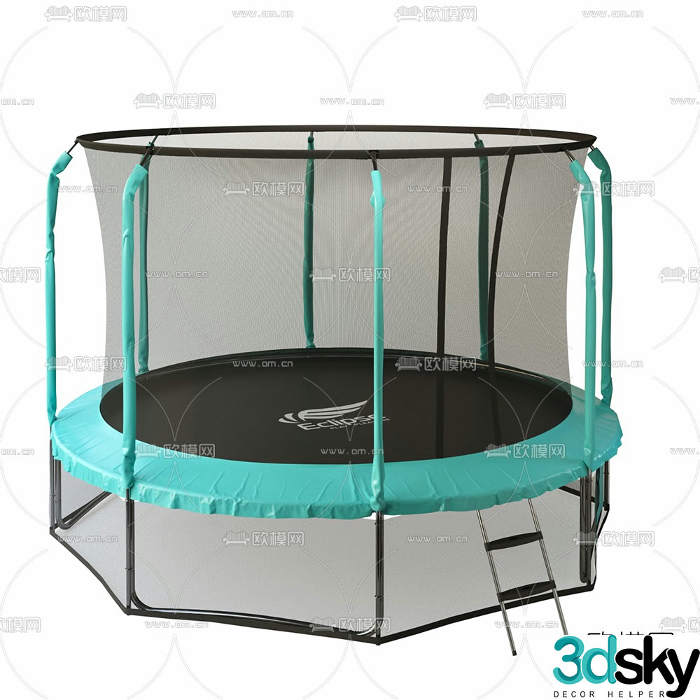 Modern playground trampoline 3d model