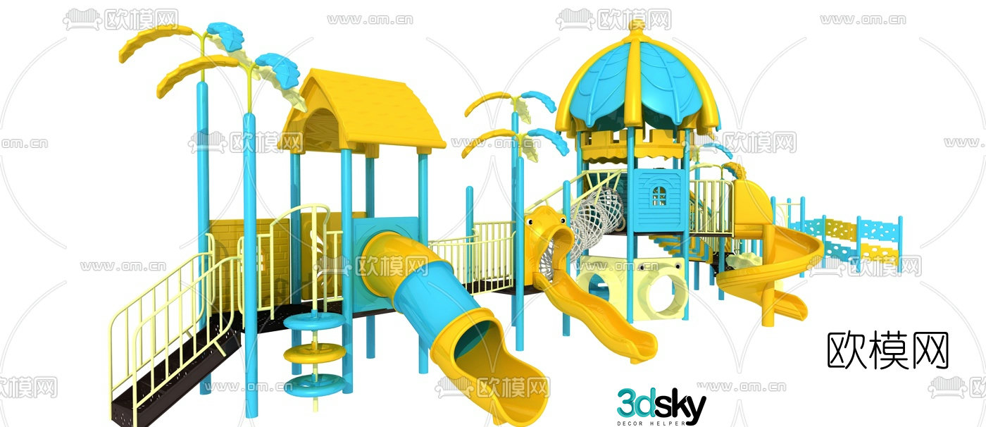 Modern children's slide ride 3d model