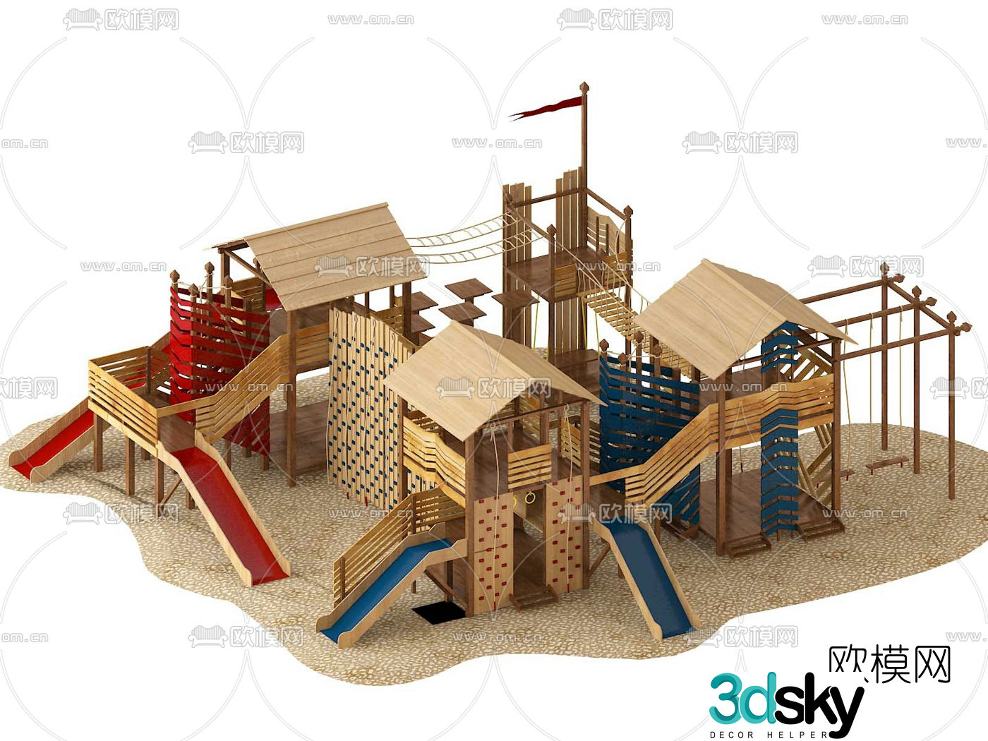 Modern children's slide ride 3d model