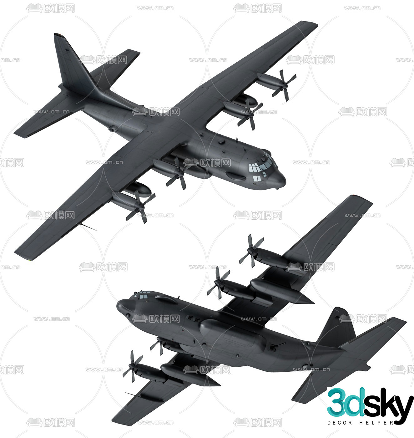 Modern transport aircraft model airplane toy 3d model