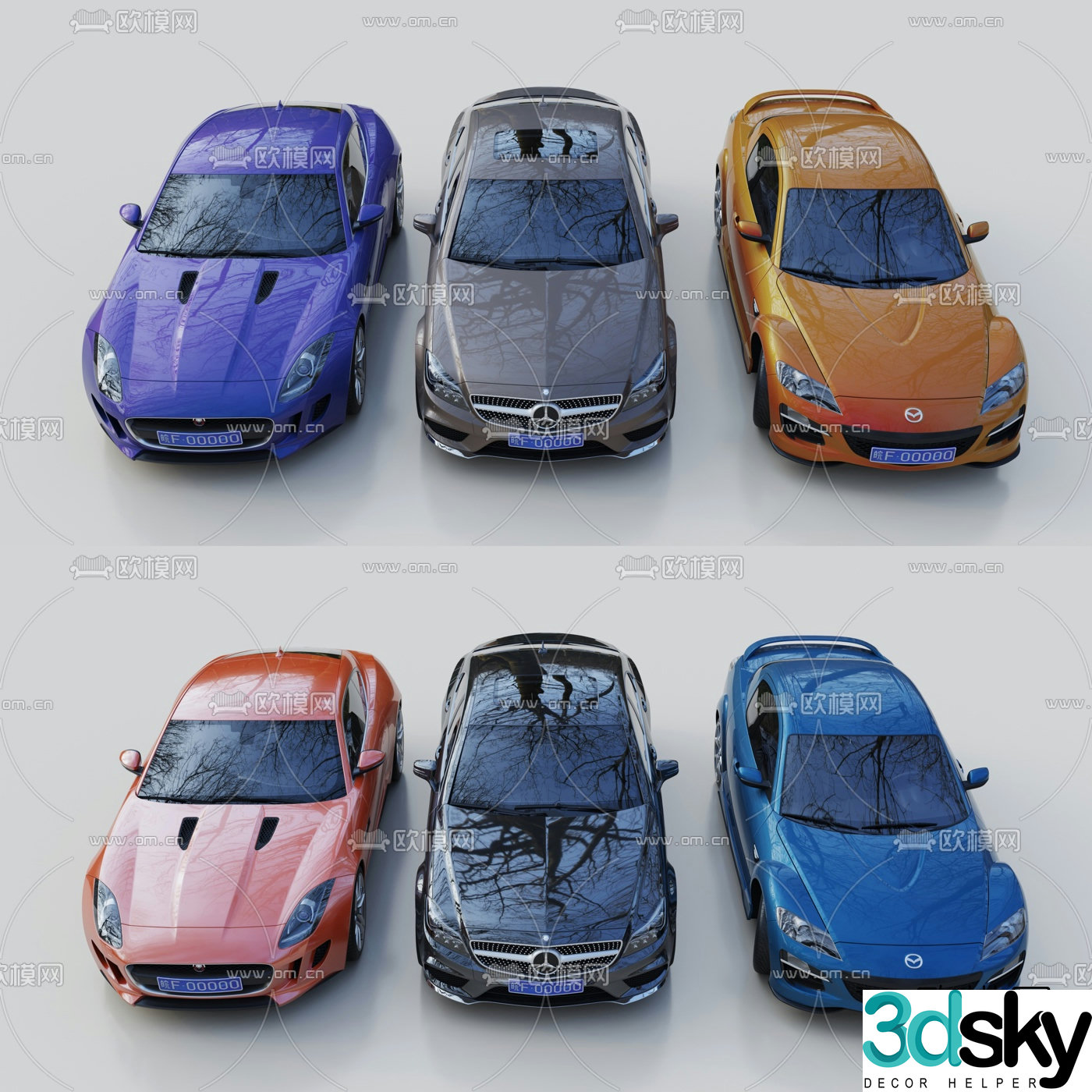 modern car sedan sports car 3d model