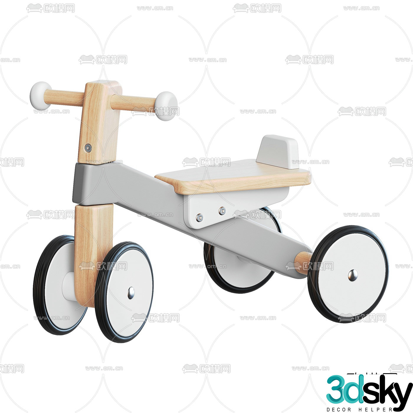 Nordic children’s toy bicycle 3d model