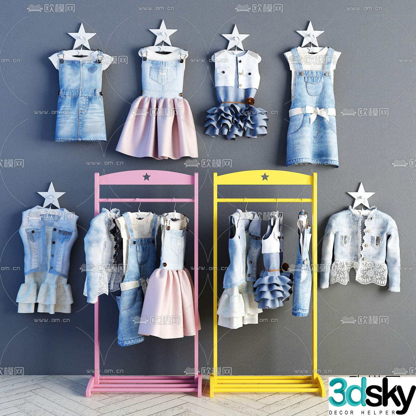 Modern children’s clothing hanger 3d model