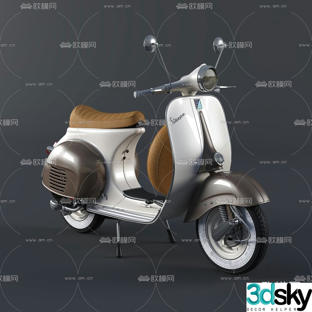 Modern motorcycle battery car 3d model