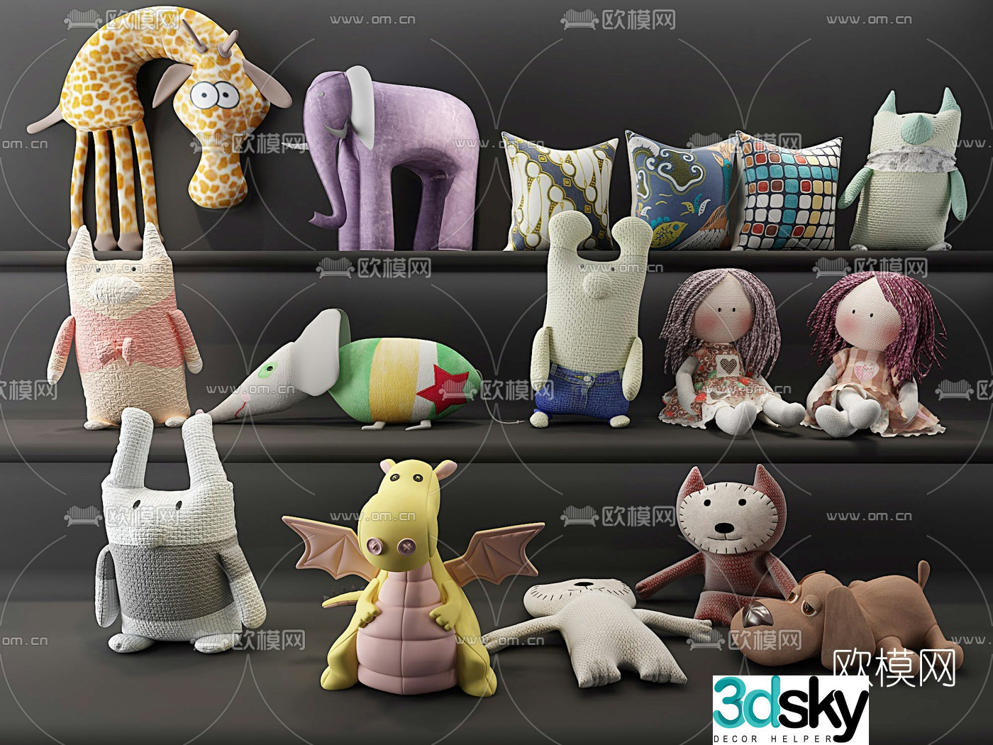 Modern toy figurine ragdoll 3d model