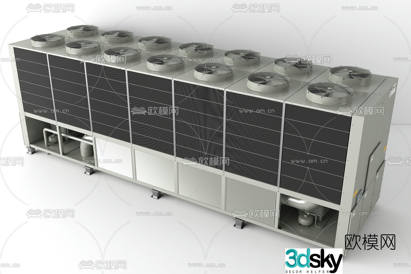 Modern industrial air conditioner outdoor unit 3d model