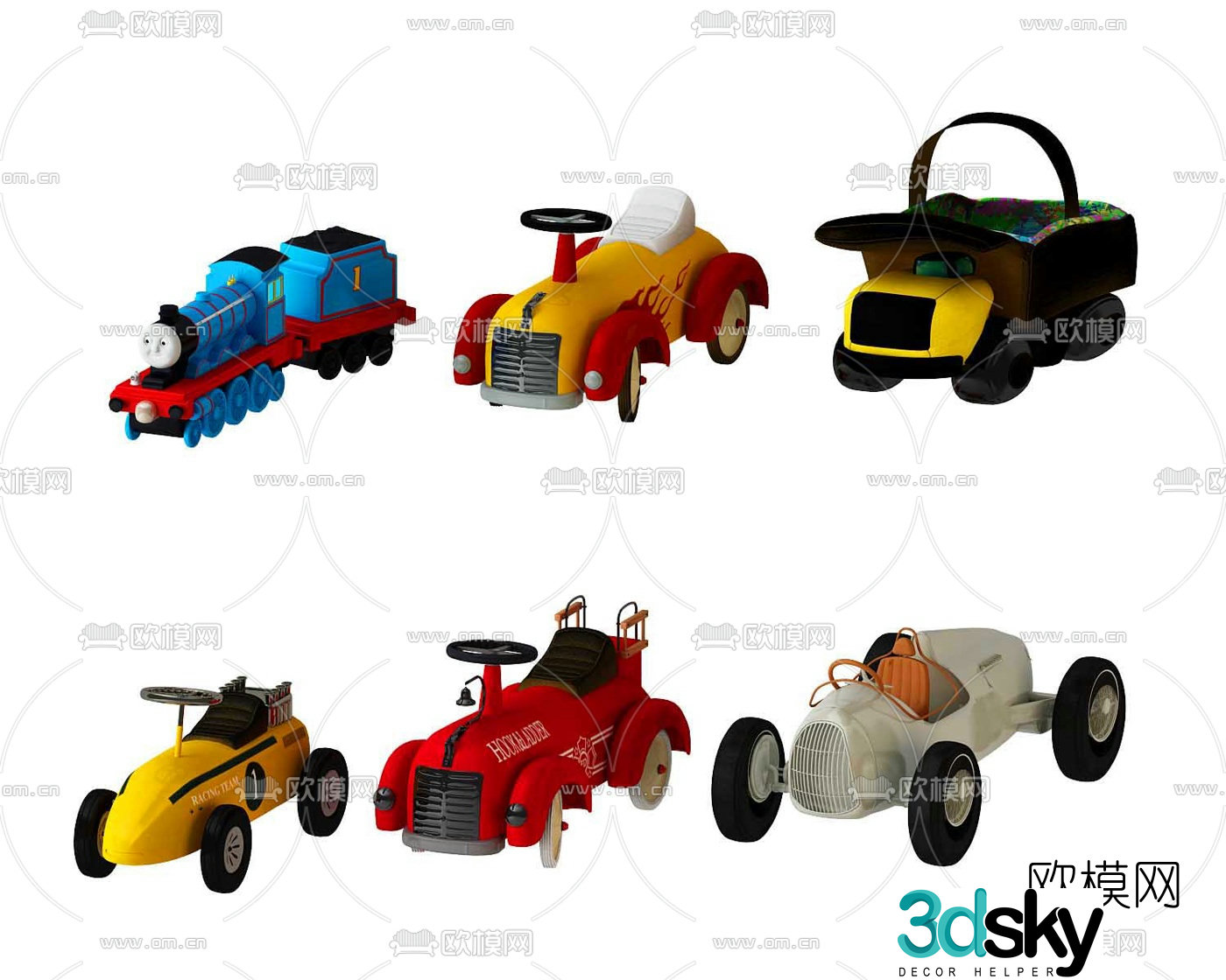 Modern children’s toy car 3d model