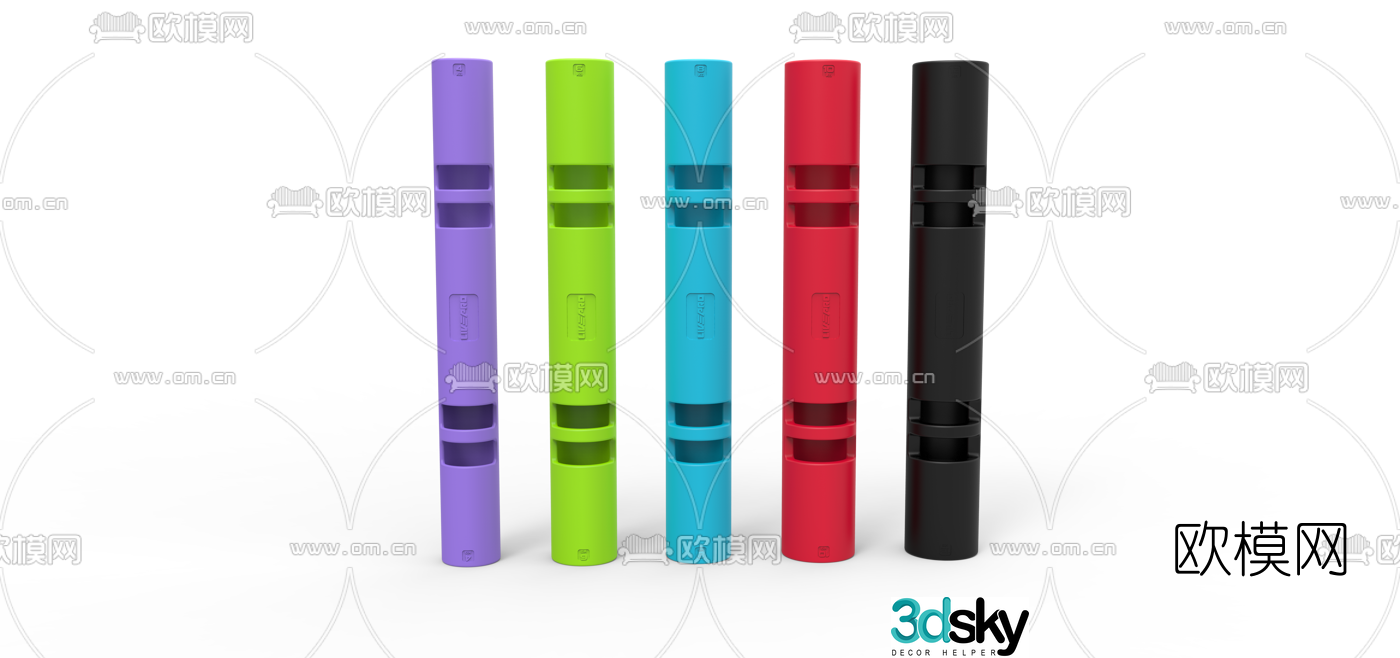 Modern rubber fitness gun barrel free 3d model