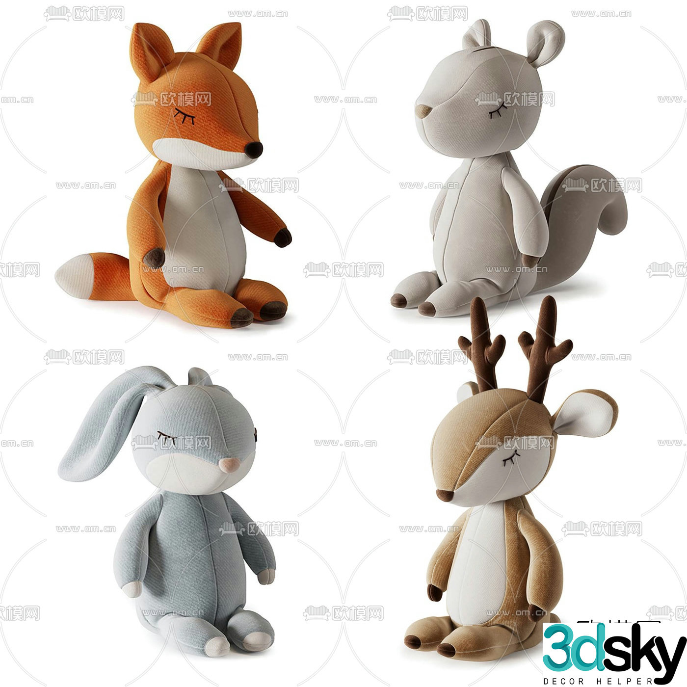 Modern children’s small animal puppet 3d model