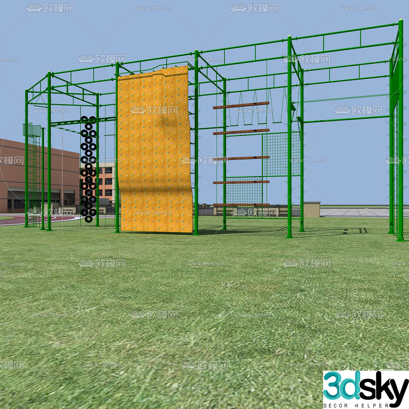 Modern climbing exercise equipment free 3d model