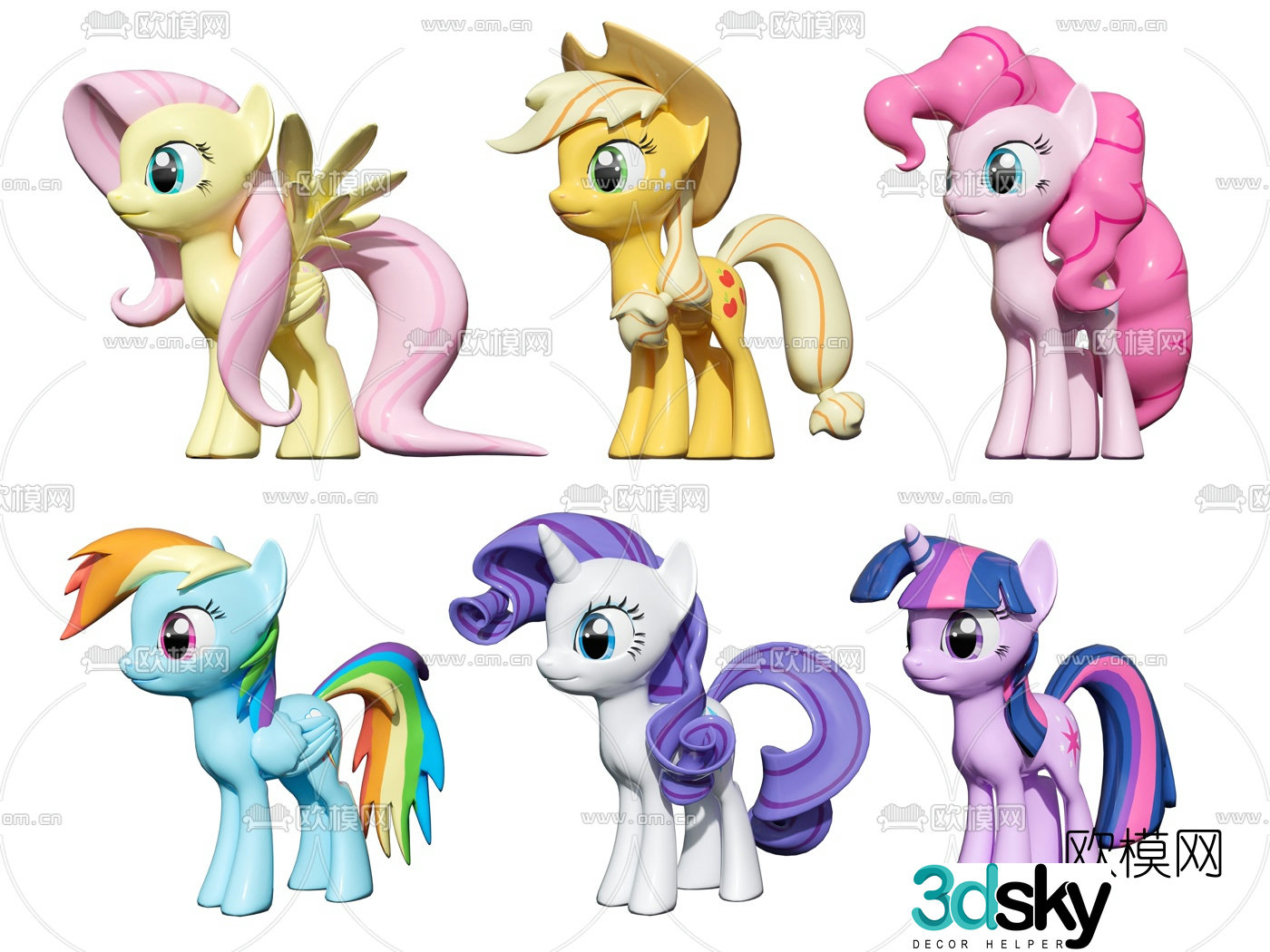 Modern My Little Pony toy 3d model