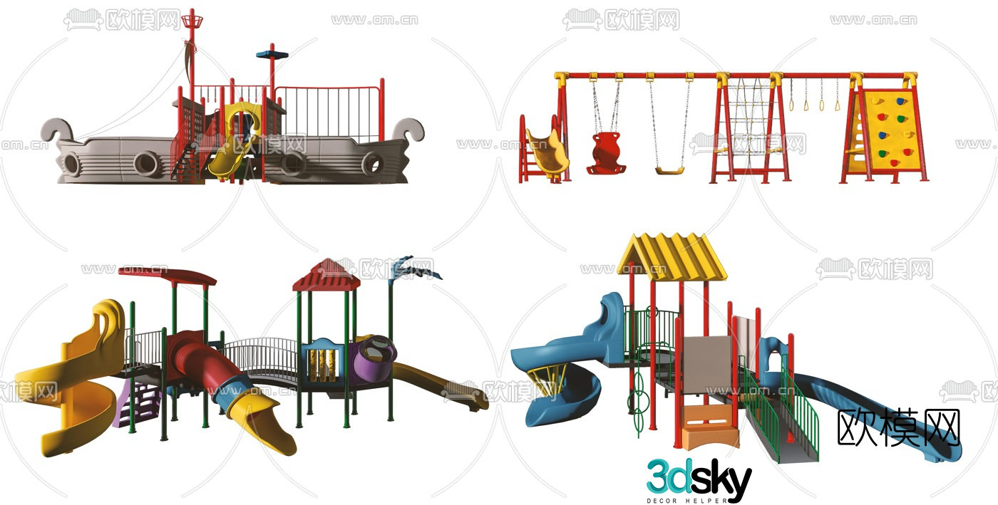 Modern children's slide ride 3d model