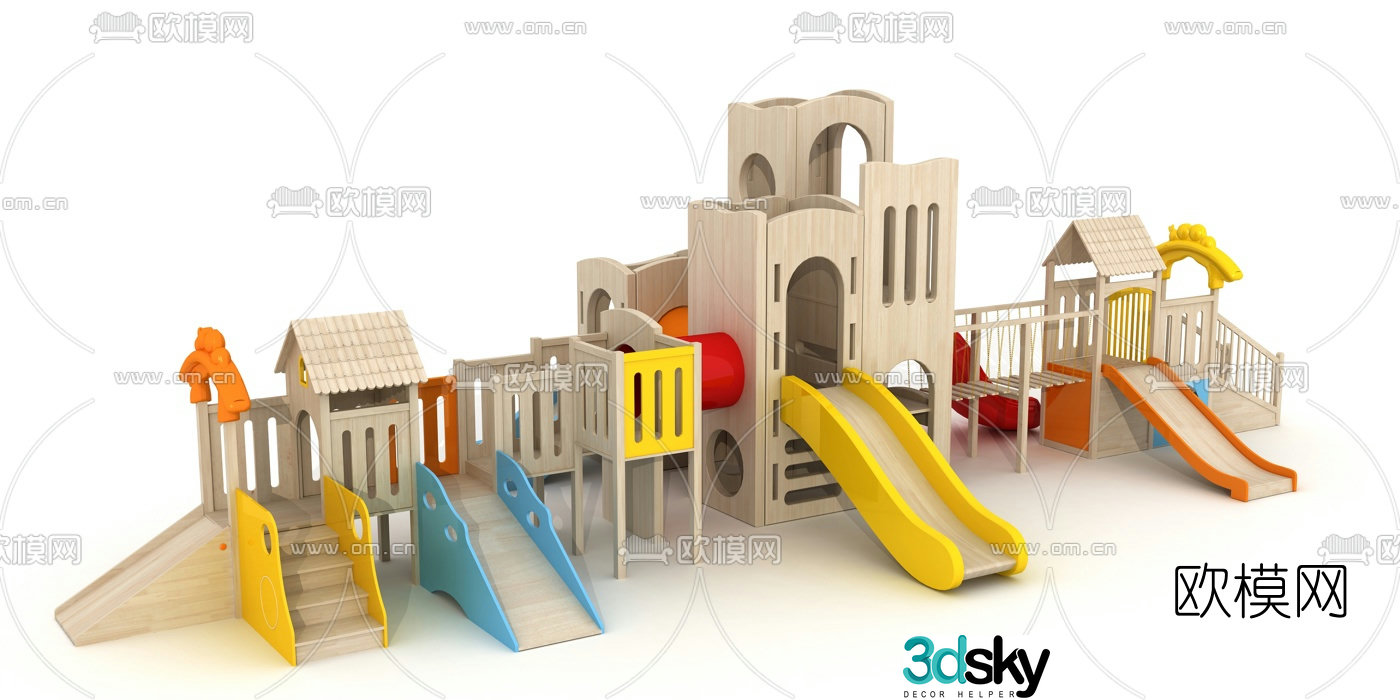 Modern children's slide 3d model