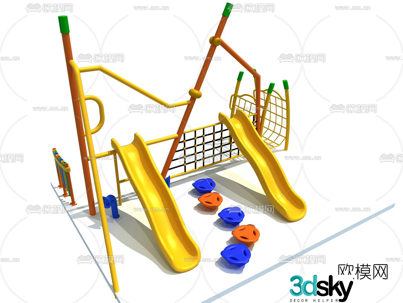 Modern slide amusement equipment 3d model