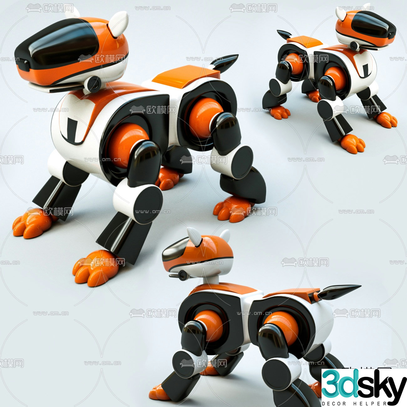 Modern robot dog 3d model