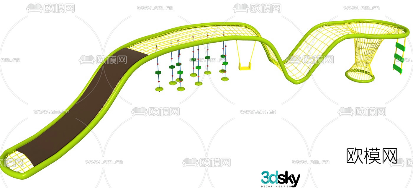 Modern outdoor climbing play equipment 3d model