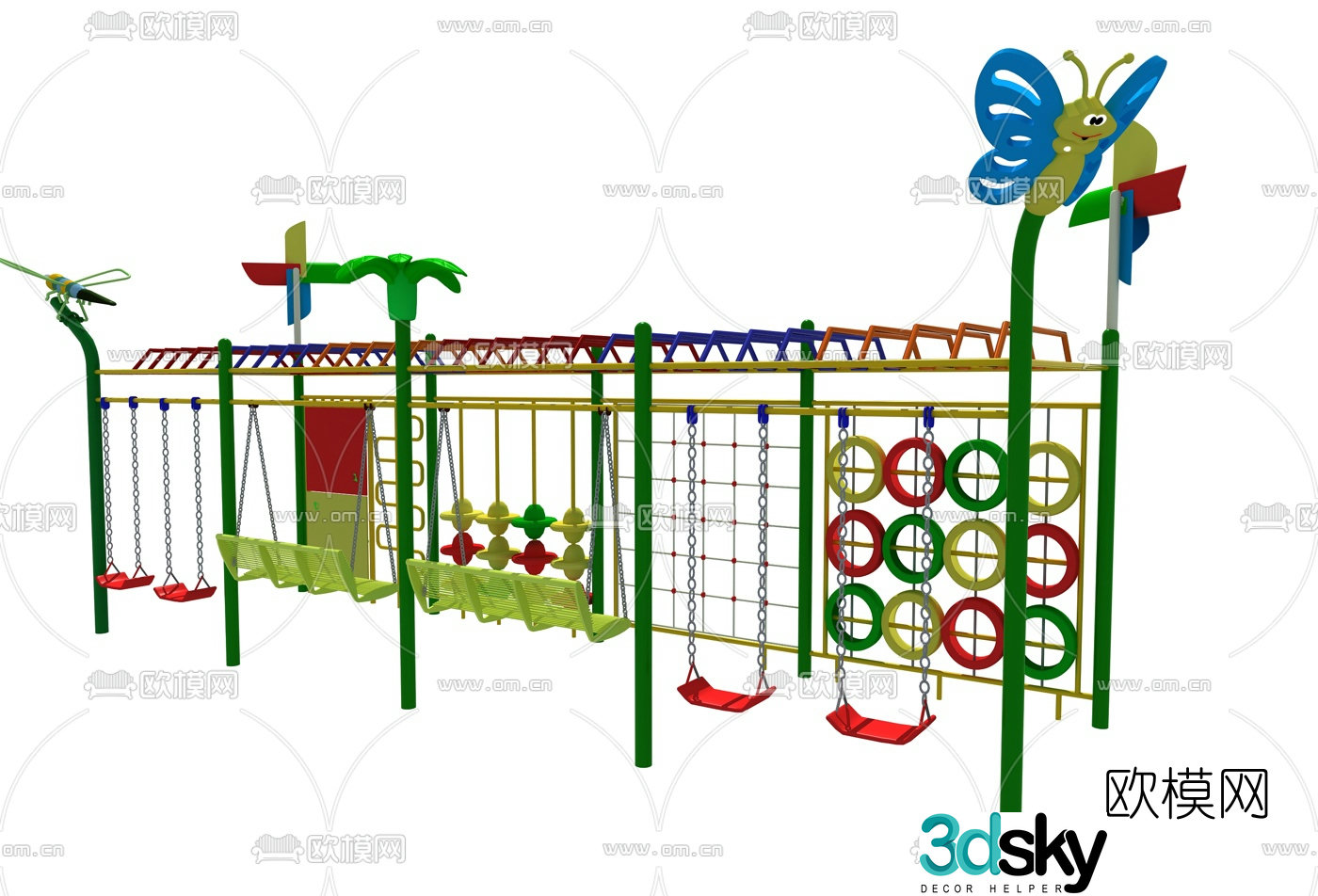 Modern iron grape trellis swing chair climbing 3D model