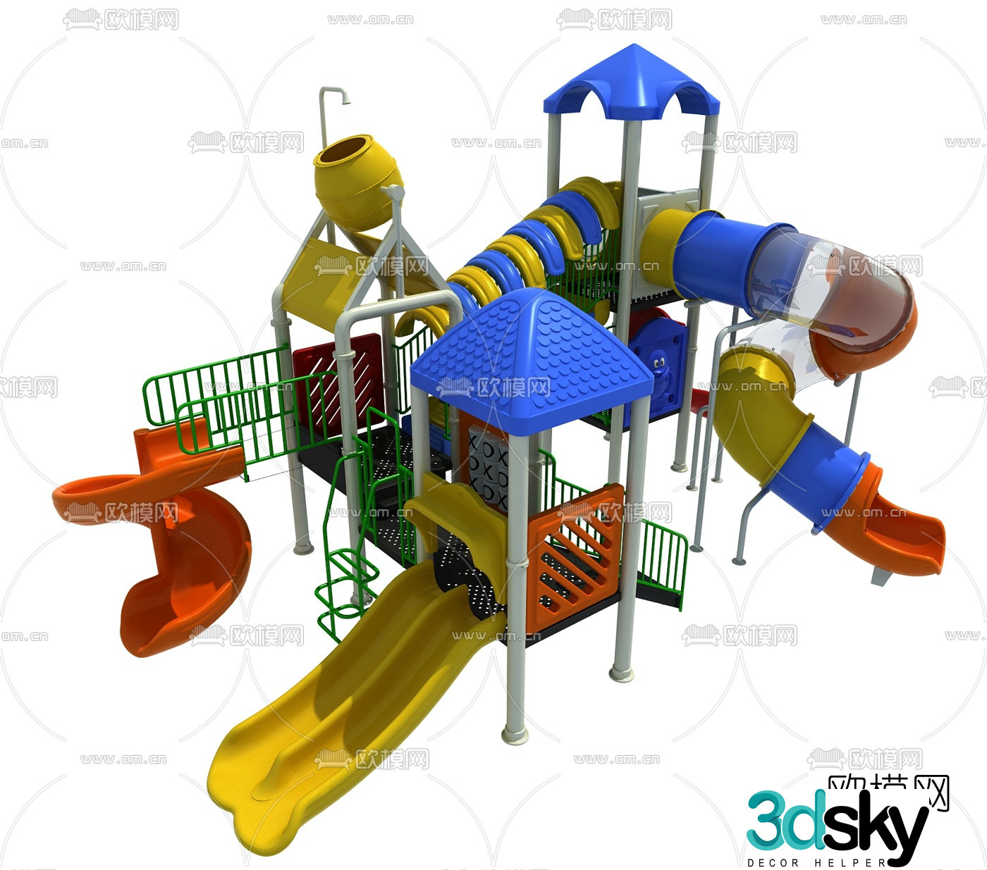 Modern children's slide 3d model