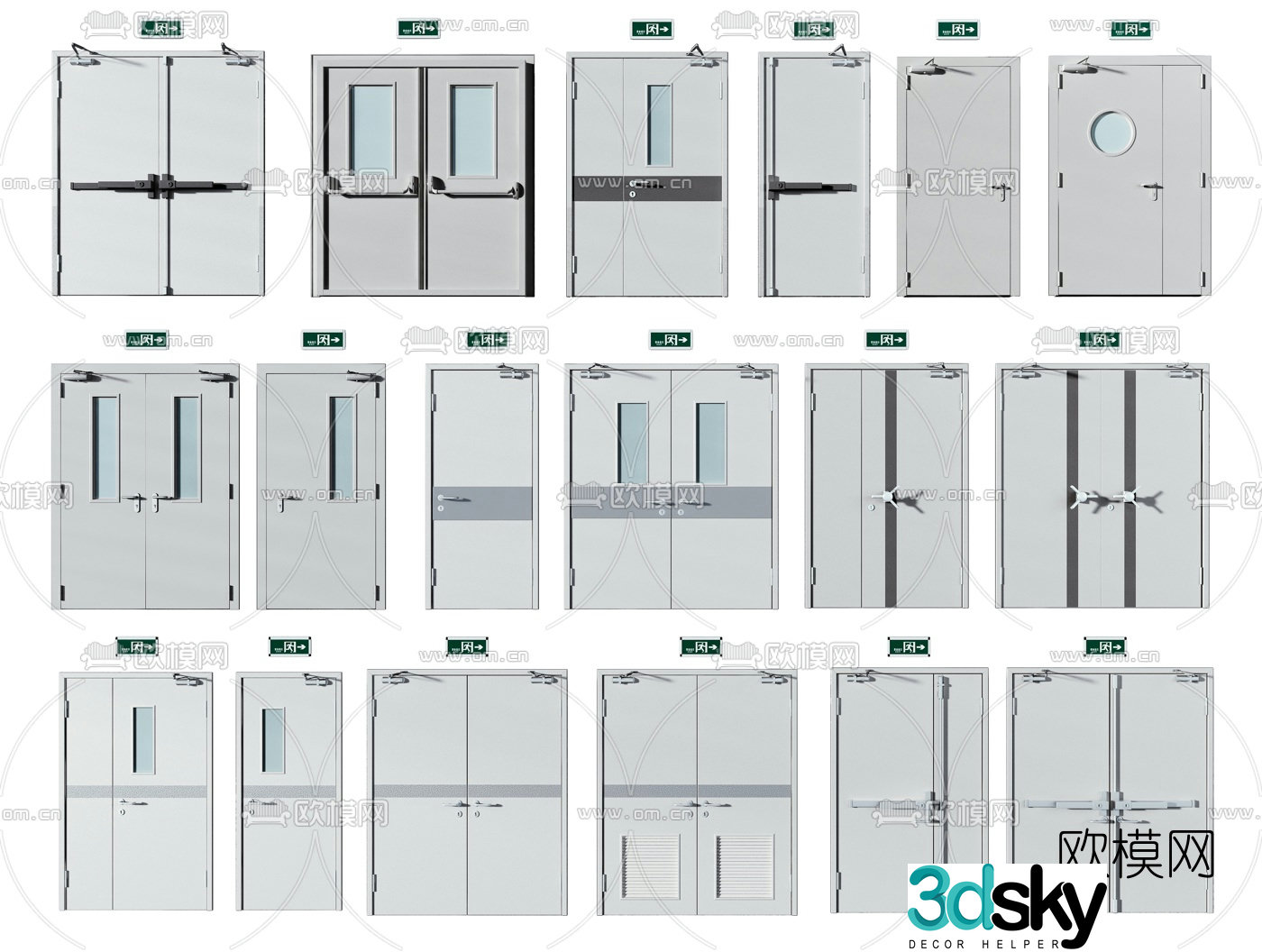 Modern fire door fire door 3d model