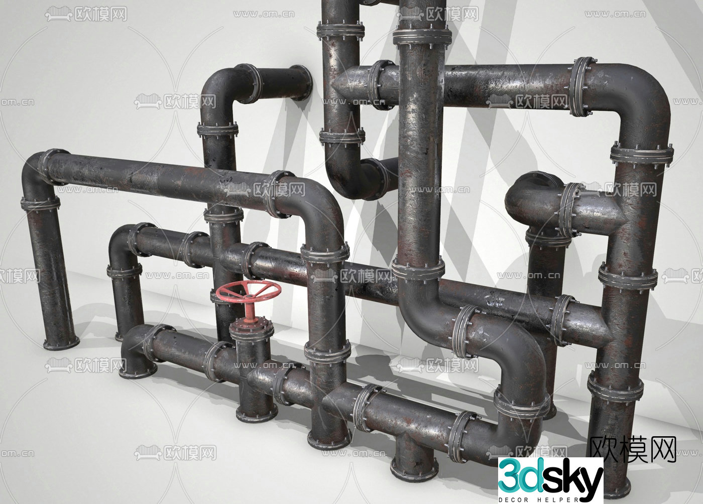 Industrial Feng Shui Pipe Water Supply Pipe 3d Model