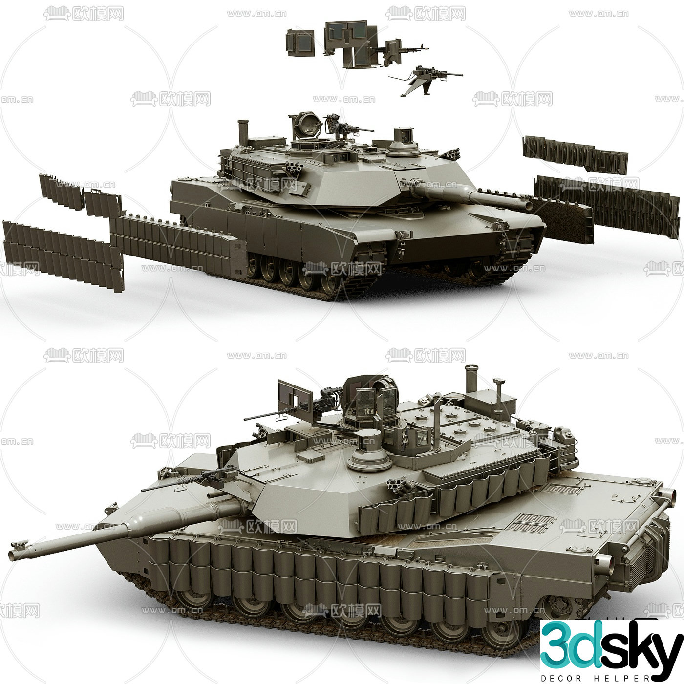 modern tank 3d model