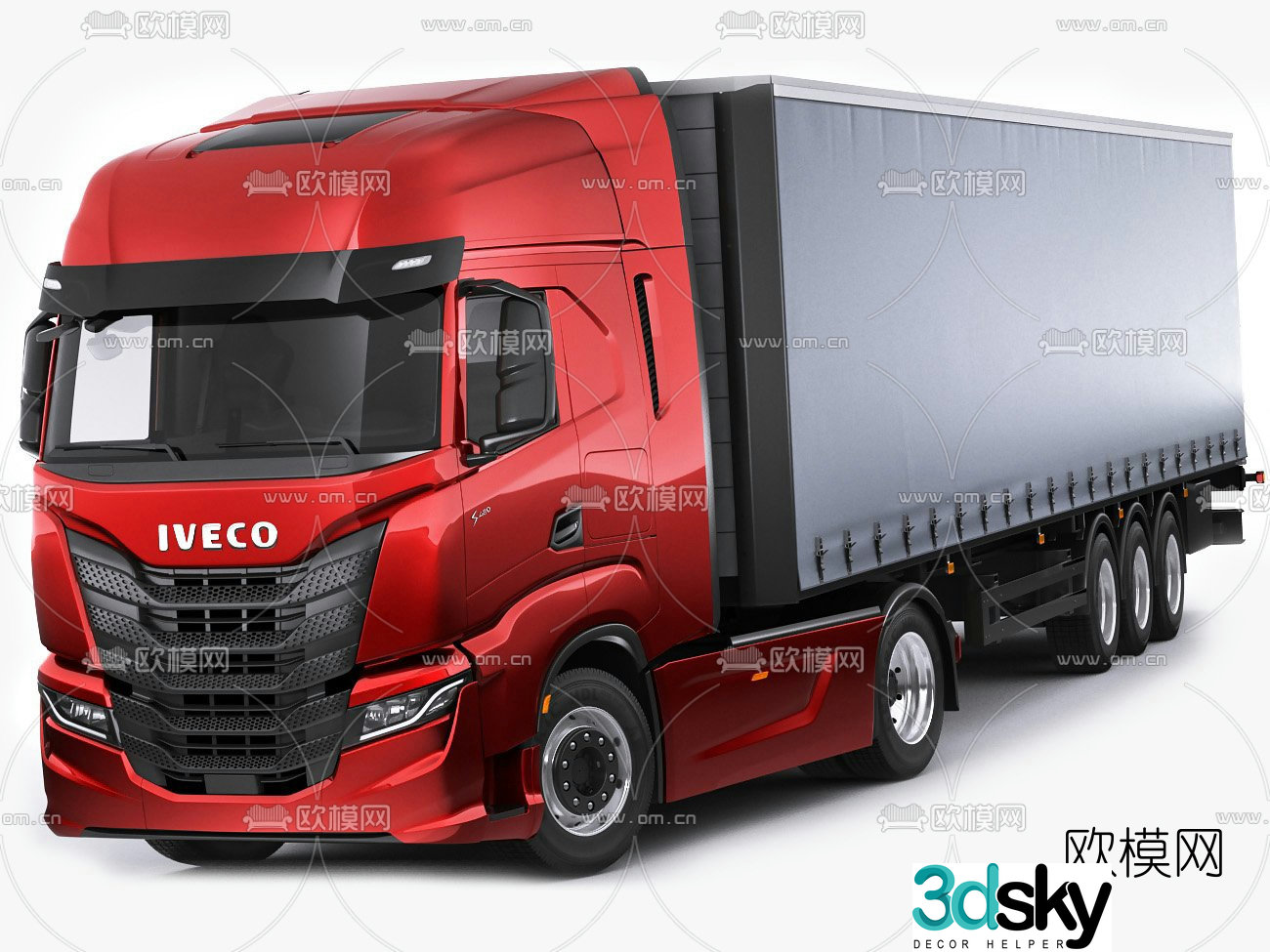 Modern box truck 3d model