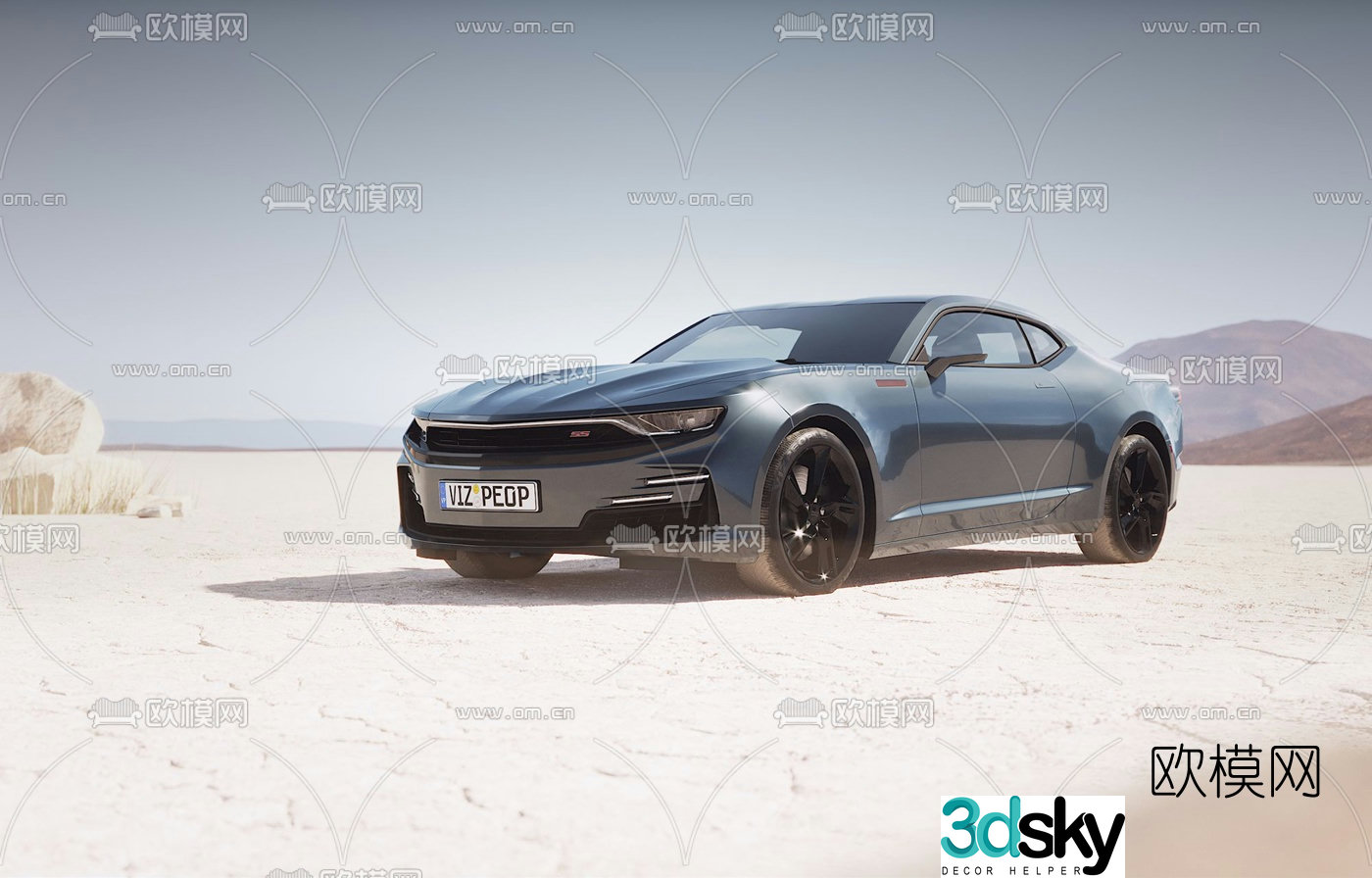 Modern two-seater sports car 3d model