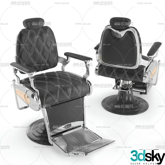 Modern leather barber chair 3d model