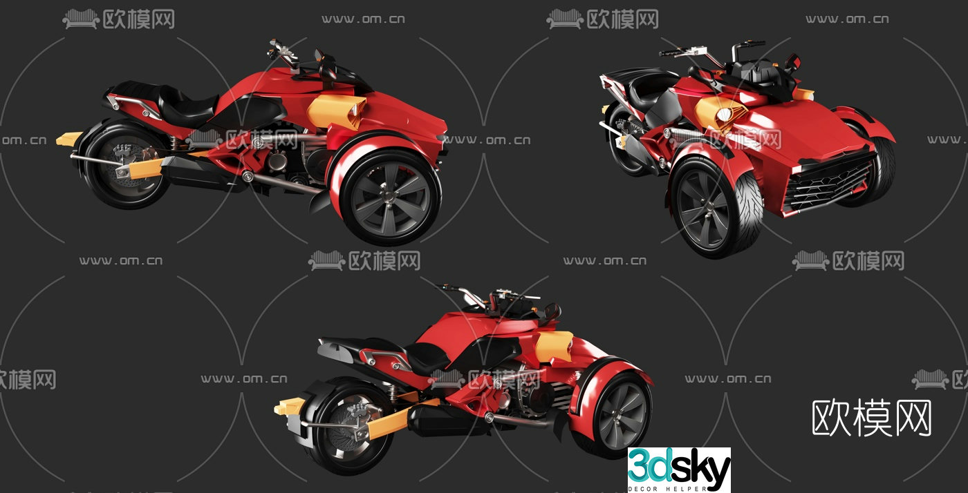 Modern mountain bike 3d model