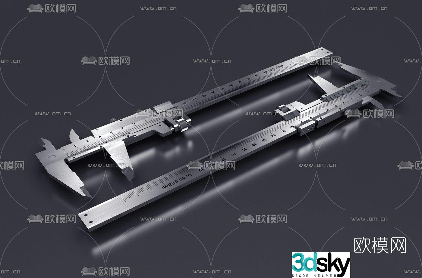 Modern vernier caliper 3d model