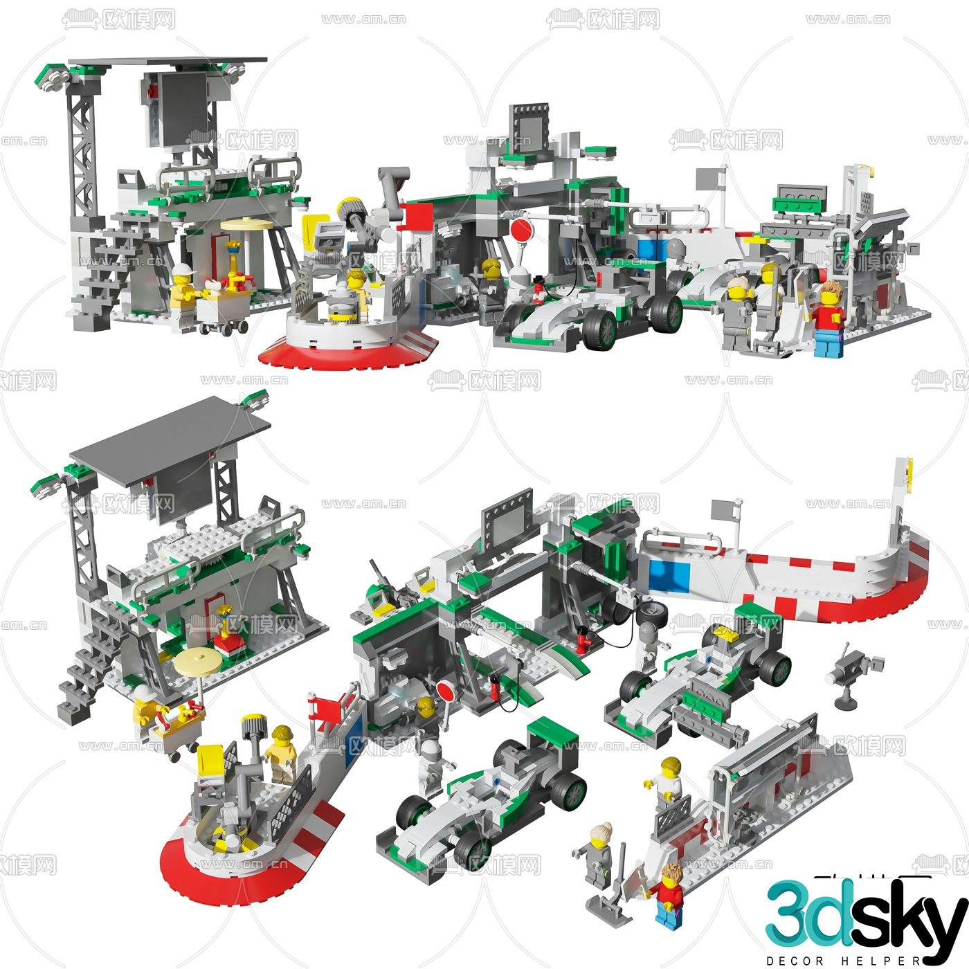 Modern lego toys 3d model