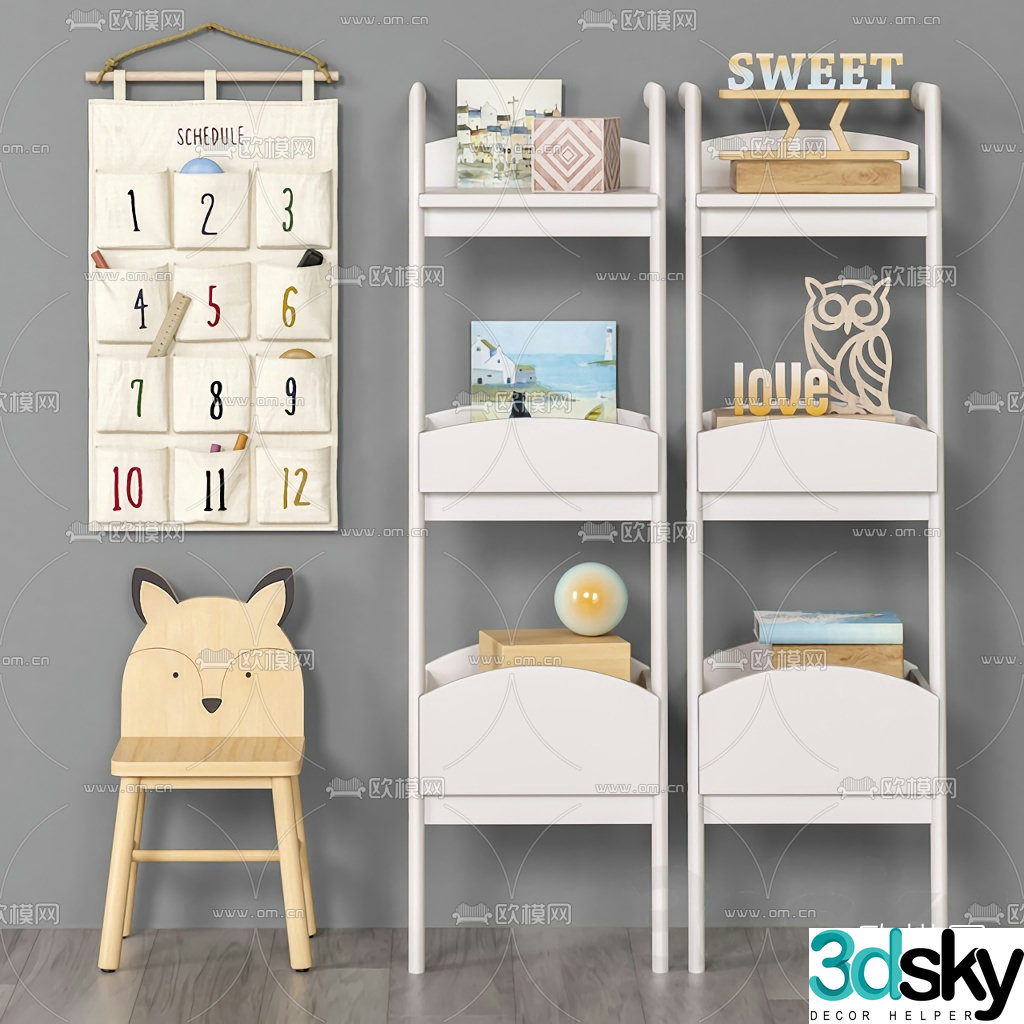 Nordic children’s storage cabinet 3D model