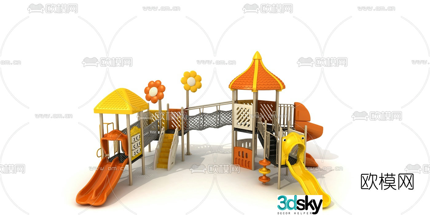 Modern slide amusement equipment 3d model