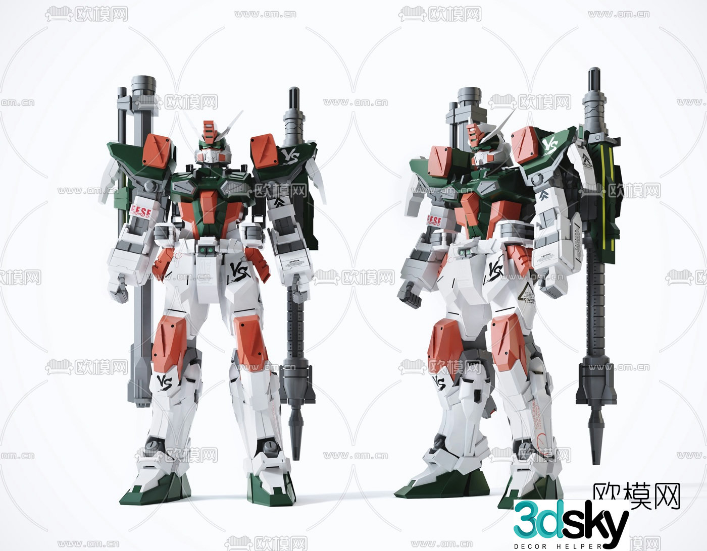 Modern children’s gundam robot toy 3d model