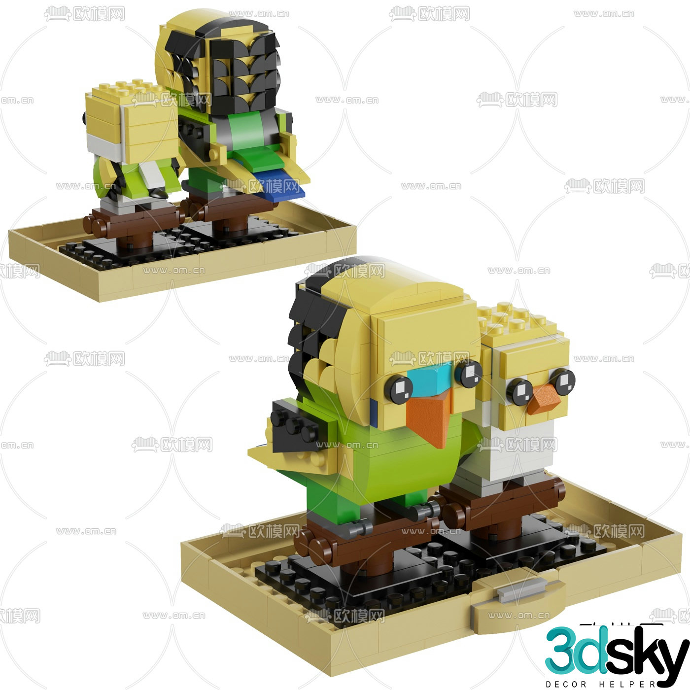 Modern parrot toy 3d model